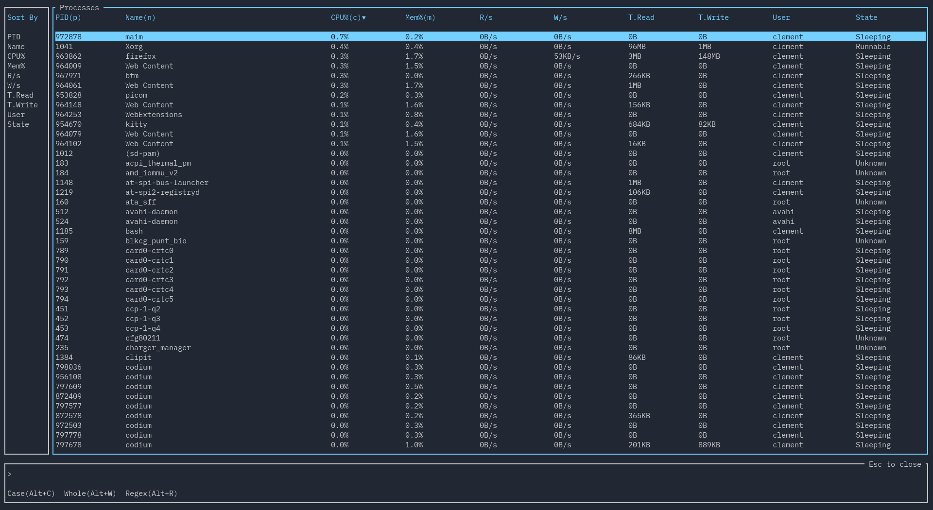 A picture of an expanded process widget by default.
