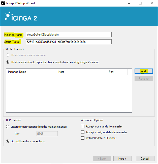 Icinga 2 Windows Setup