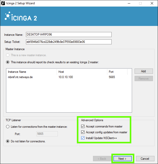 Icinga 2 Windows Setup