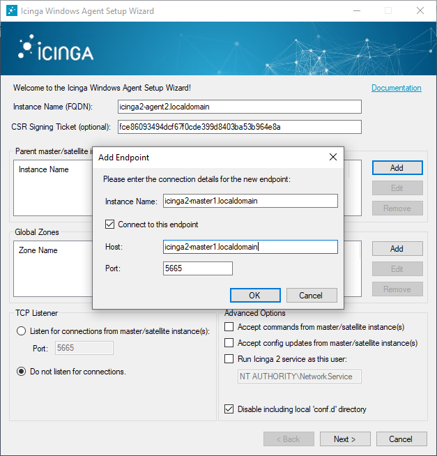 Icinga 2 Windows Setup