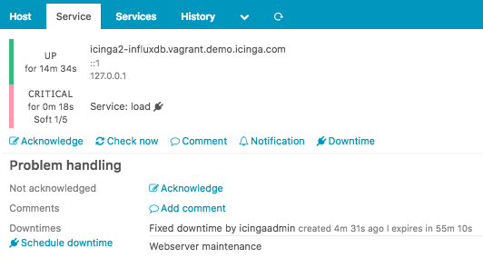 Downtime in Icinga Web 2