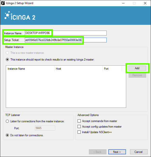 Icinga 2 Windows Setup