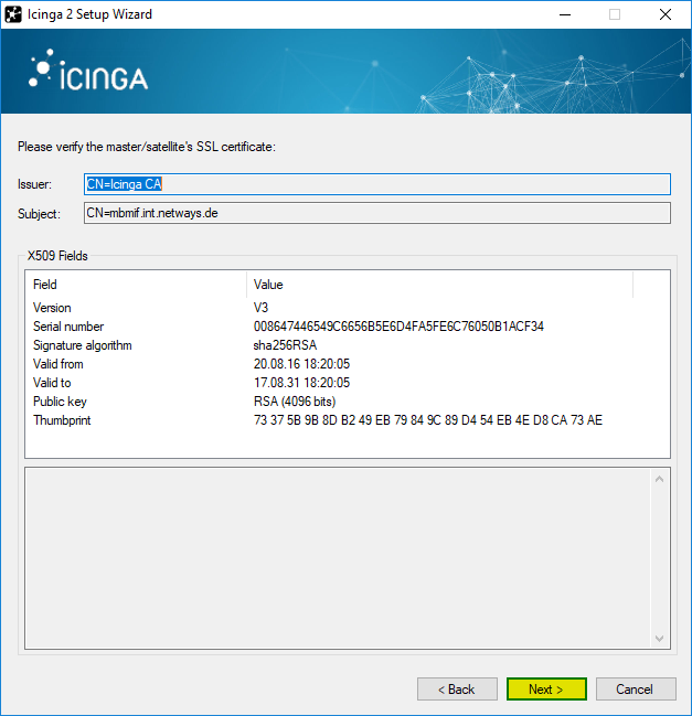 Icinga 2 Windows Setup