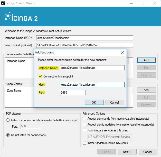 Icinga 2 Windows Setup