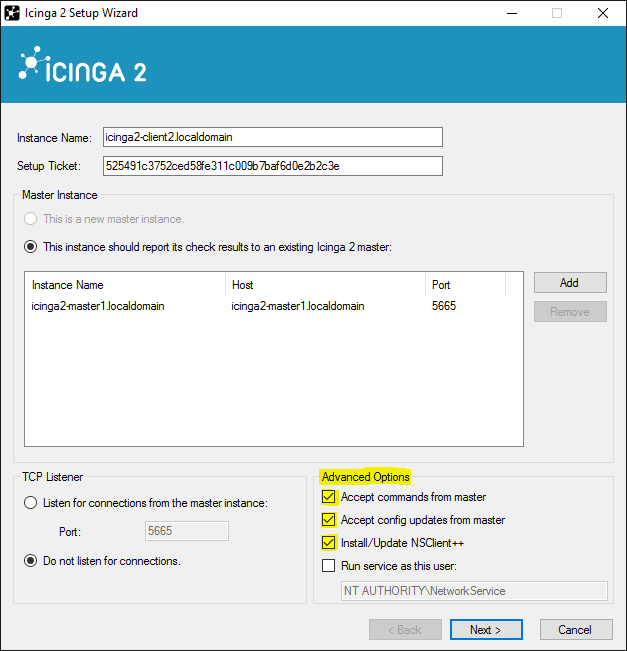 Icinga 2 Windows Setup