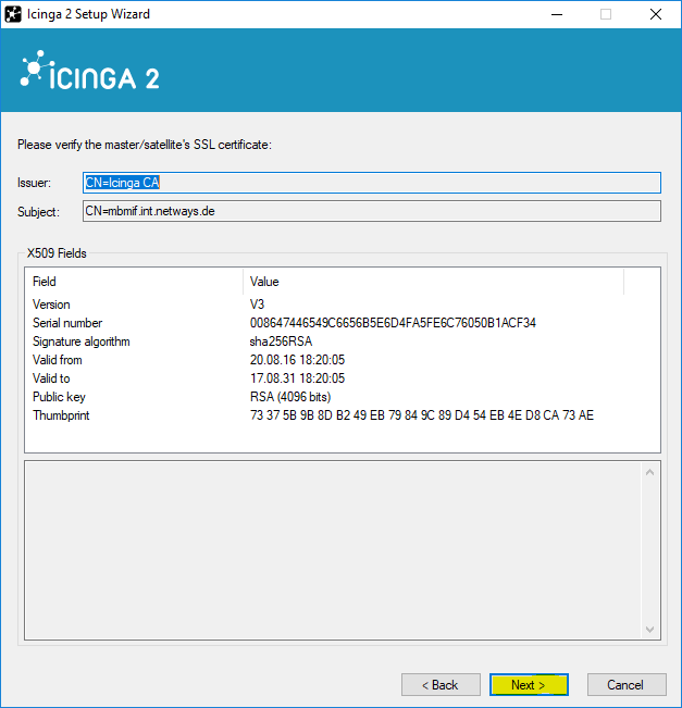 Icinga 2 Windows Setup