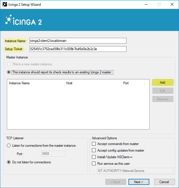 Icinga 2 Windows Setup