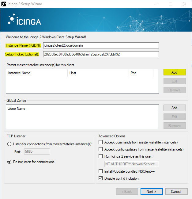 Icinga 2 Windows Setup