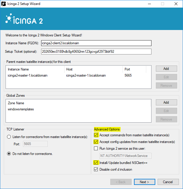 Icinga 2 Windows Setup