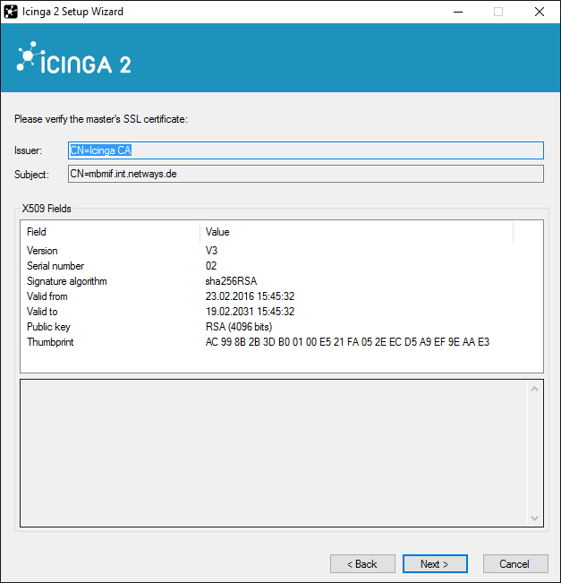 Icinga 2 Windows Setup