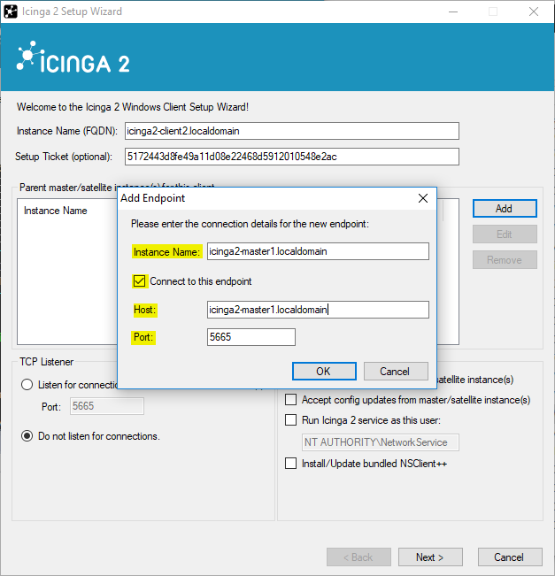 Icinga 2 Windows Setup