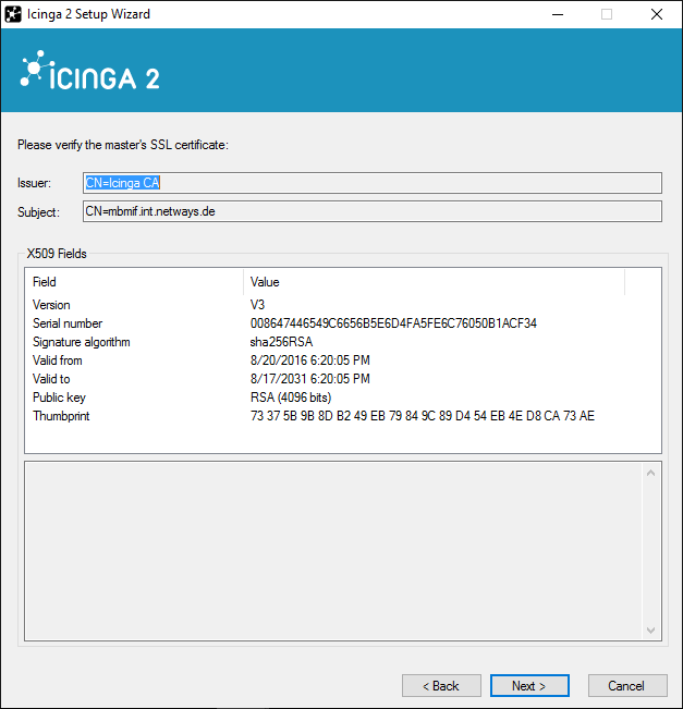 Icinga 2 Windows Setup