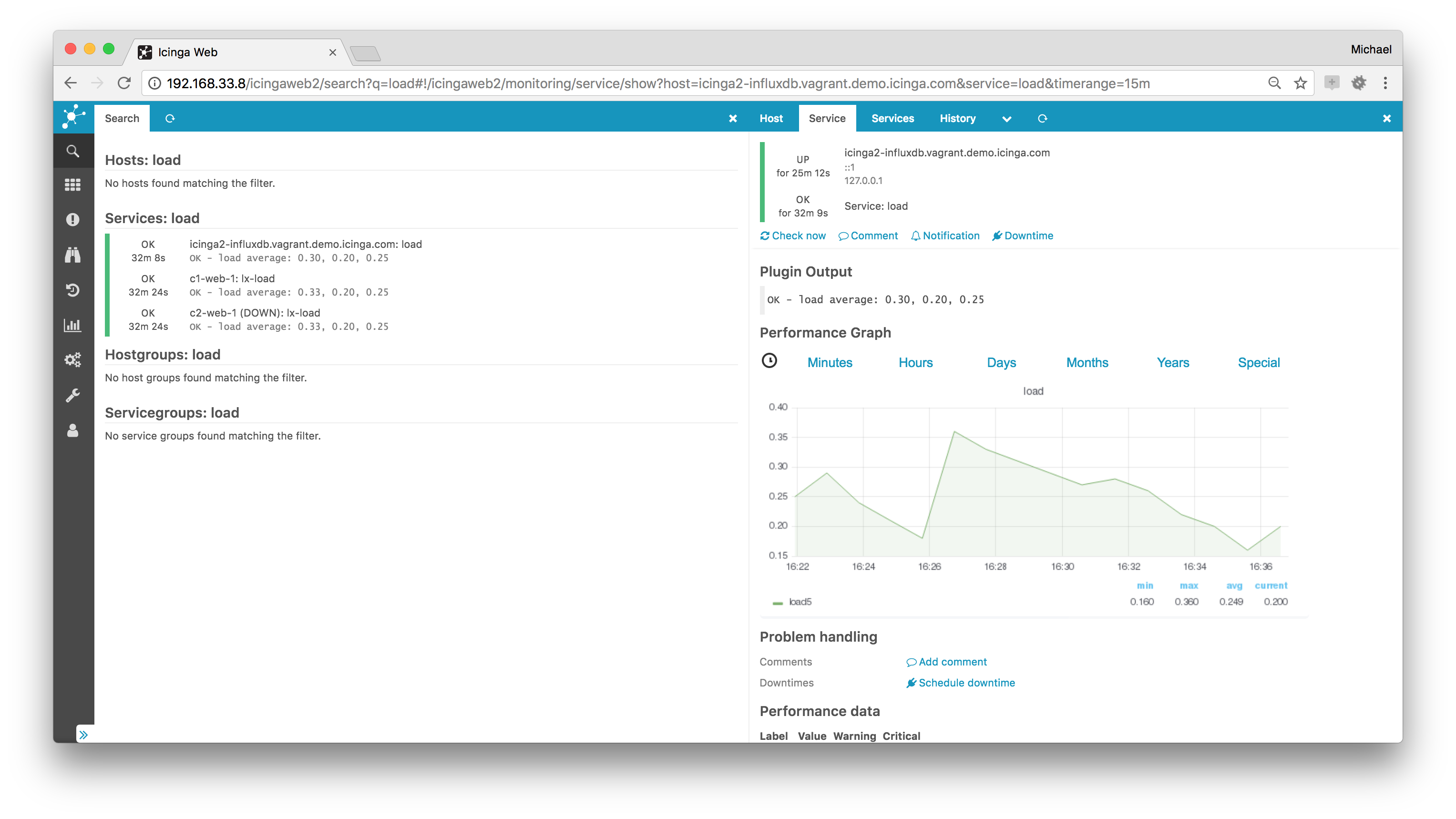 Icinga Web 2 Detail View with Grafana