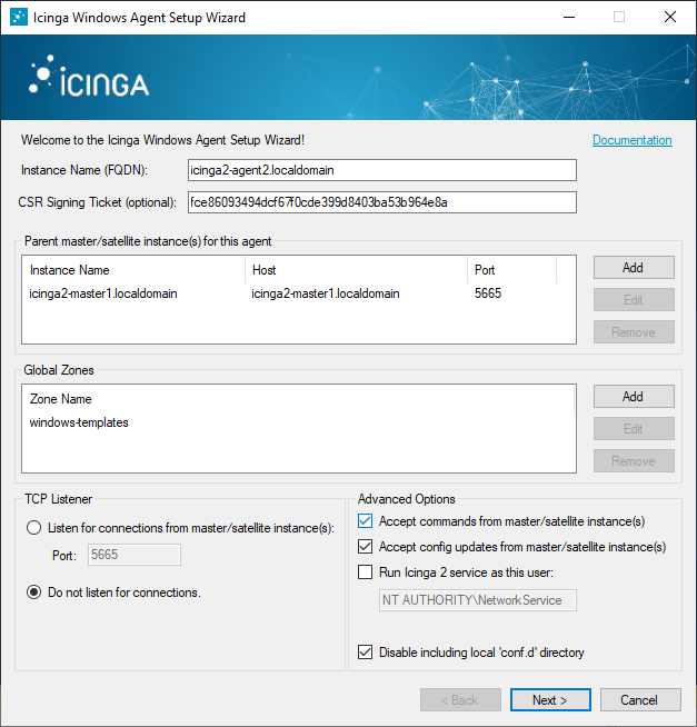 Icinga 2 Windows Setup