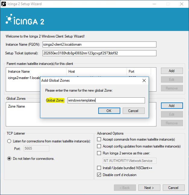 Icinga 2 Windows Setup